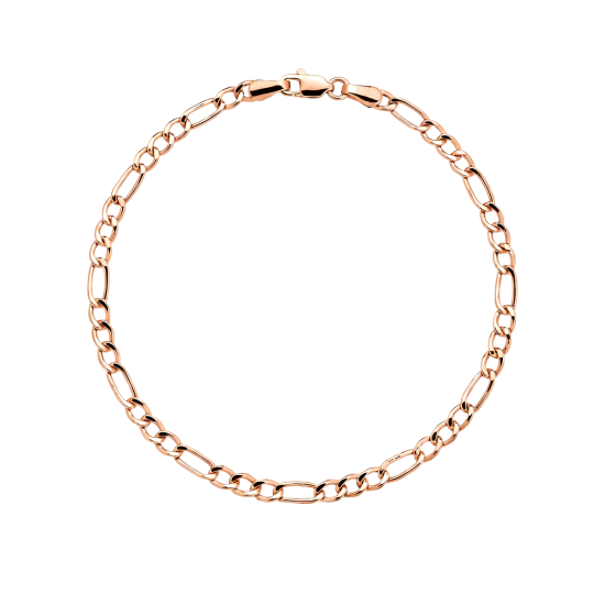 10K Rose Gold Father & Daughter & Father & Son & Parents & Children & Father Figaro Link Bracelet for Men