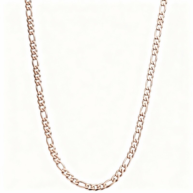 Figaro-Gliederkette aus 14-karätigem Roségold für Herren-1