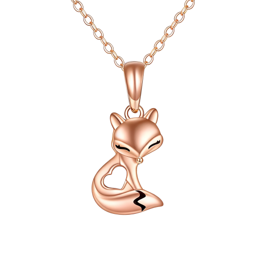 10K Roségouden Vos Hanger Ketting