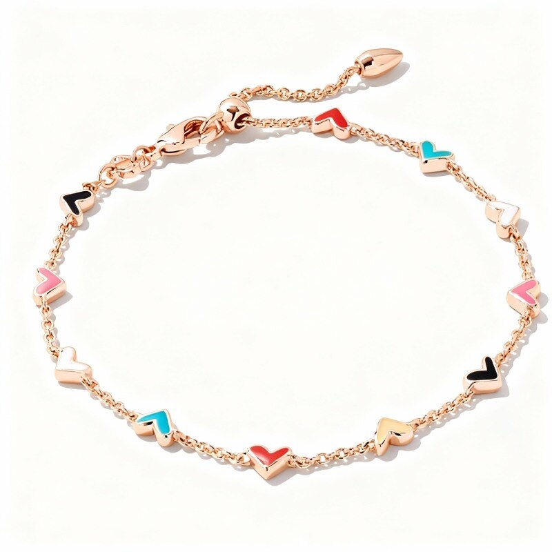 Herzanhänger-Armband aus 14-karätigem Roségold-1
