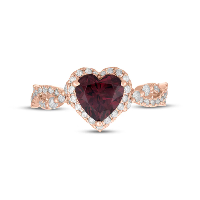 18K Rose Gold Heart Cut Custom Engagement Ring Gemstone Rings-1