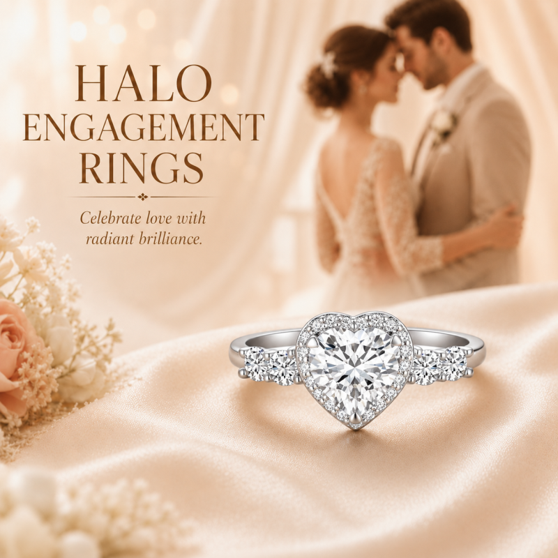 Verlobungsring aus 18-karätigem Roségold mit herzförmigem, im Labor gezüchtetem Diamanten und individuellem Halo-Fassung-4