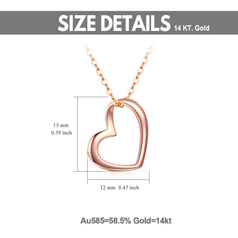 18K Rose Gold Heart Pendant Necklace-7