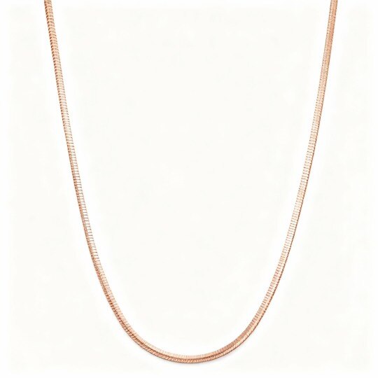 10K Rose Gold Herringbone Chain Necklace