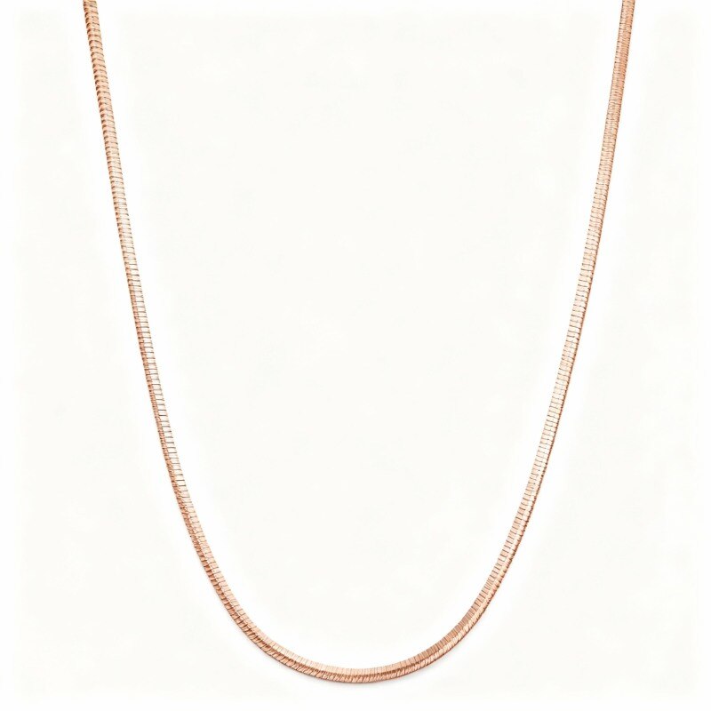 10K Rose Gold Herringbone Chain Necklace-1