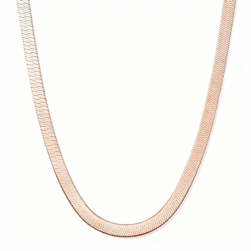 Collar de cadena de espiga de oro rosa de 10 quilates-1
