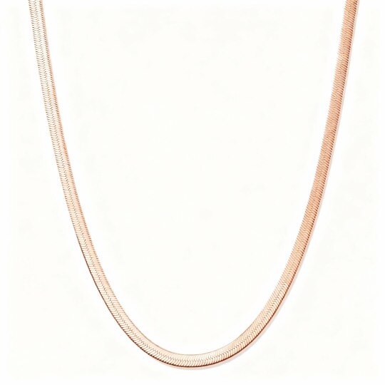 Collar de cadena en forma de espiga de oro de 18 quilates, 2,8 mm