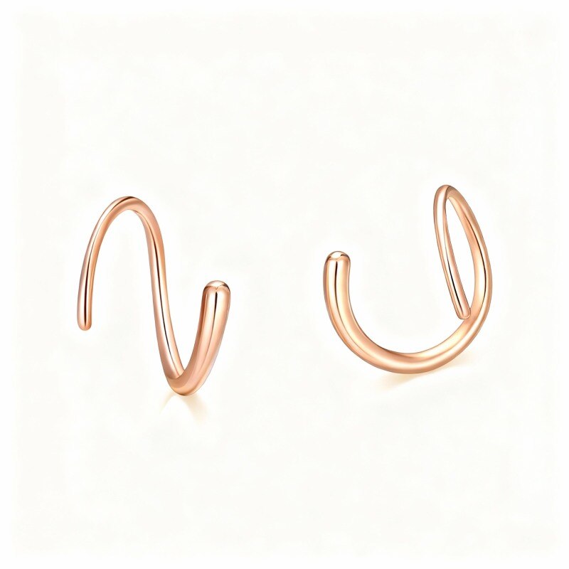 Pendientes de aro de oro rosa de 10 quilates-1