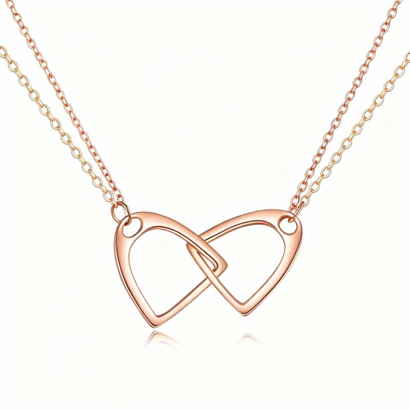 14K Rose Gold Horseshoe Pendant Necklace-1