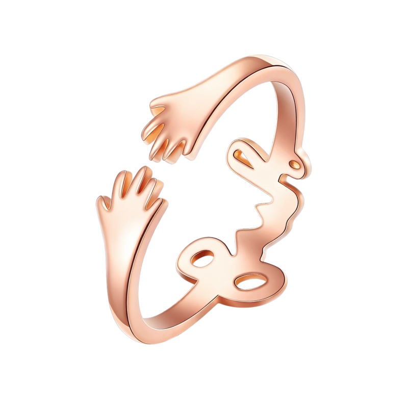 Bague ouverte en or rose 14 carats-1