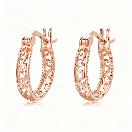 10K Rose Gold Ivy Hoop Earrings