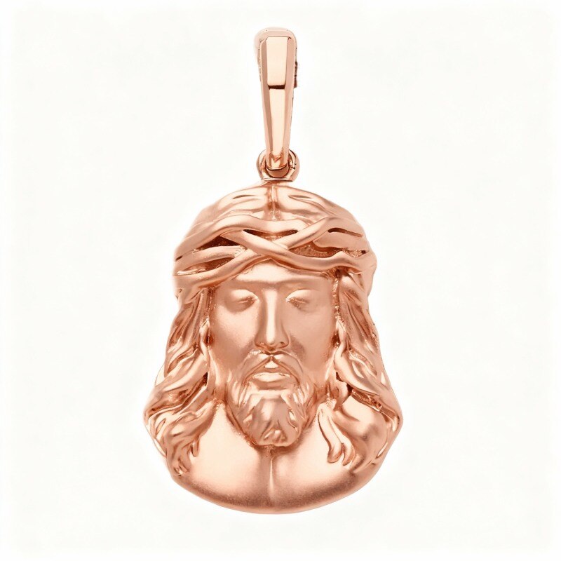 10K Rose Gold Jesus Pendant Charms-1