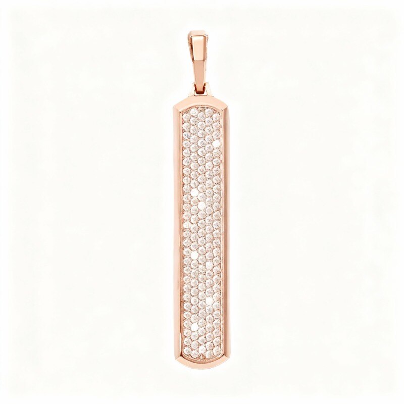 Anhänger aus 10-karätigem Roségold mit im Labor hergestellten Diamanten-1