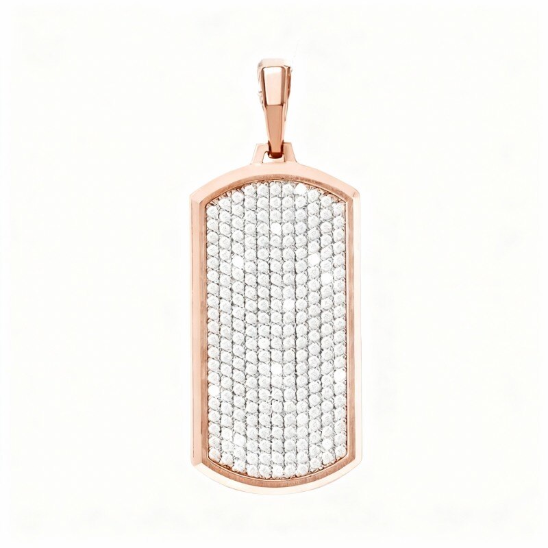 Anhänger aus 14-karätigem Roségold mit im Labor hergestelltem Diamanten-1