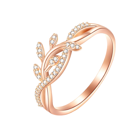 Aliança de casamento personalizada em ouro rosa 10K com diamante cultivado em laboratório