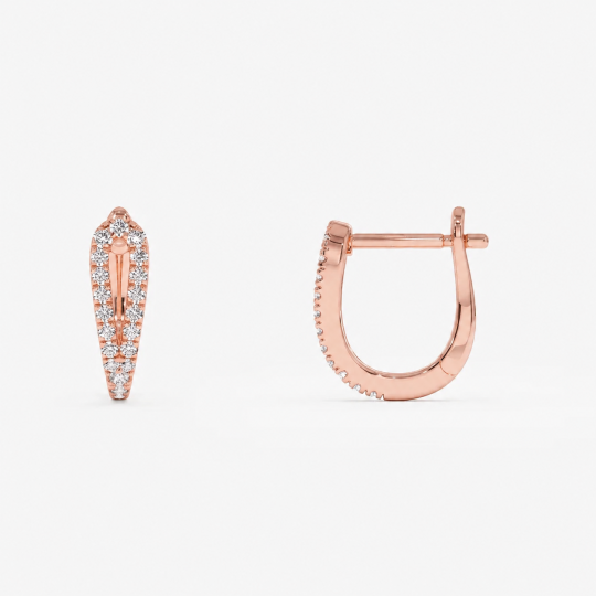 10K Rose Gold Laboratory Diamonds Circle Hoop Earrings