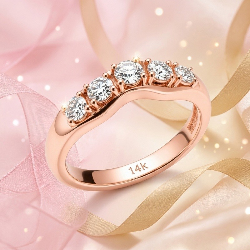 10K Rose Gold Laboratory Diamonds Custom Wedding Ring-3