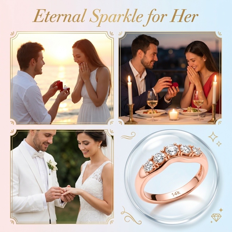 10K Rose Gold Laboratory Diamonds Custom Wedding Ring-4