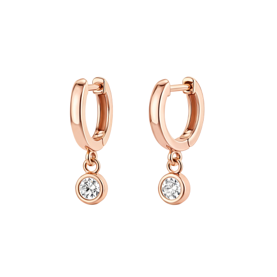 10K Rose Gold Laboratory Diamonds Drop Earrings
