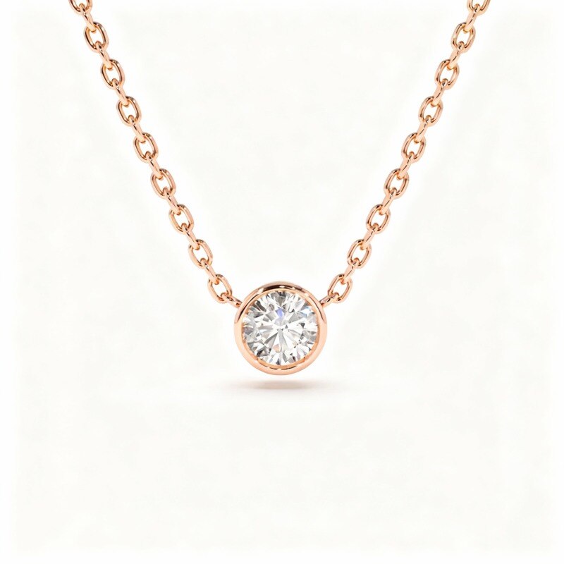 Halskette mit Anhänger aus 18-karätigem Roségold und Labordiamanten-1