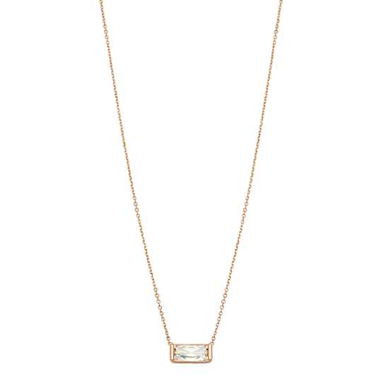 10K Rose Gold Laboratory Diamonds Square Cable Chain Necklace
