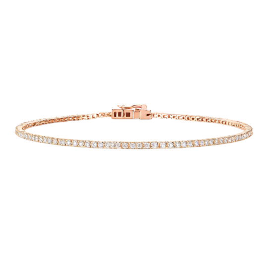 10K Rose Gold Lab-Grown Diamond Tennis Chain Bracelet