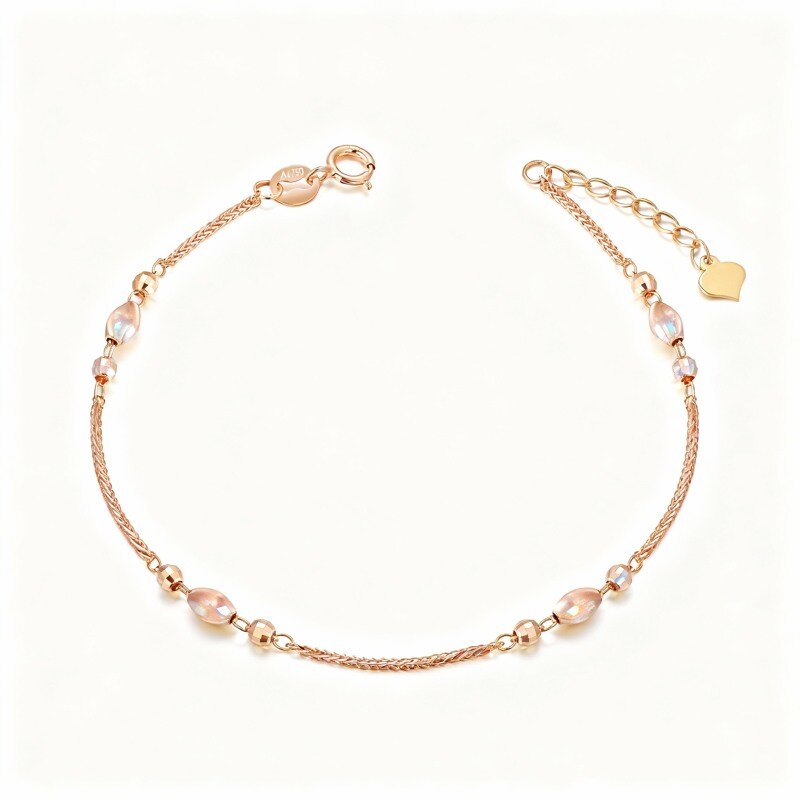 10K Rose Gold Metal Beads Bracelet-1