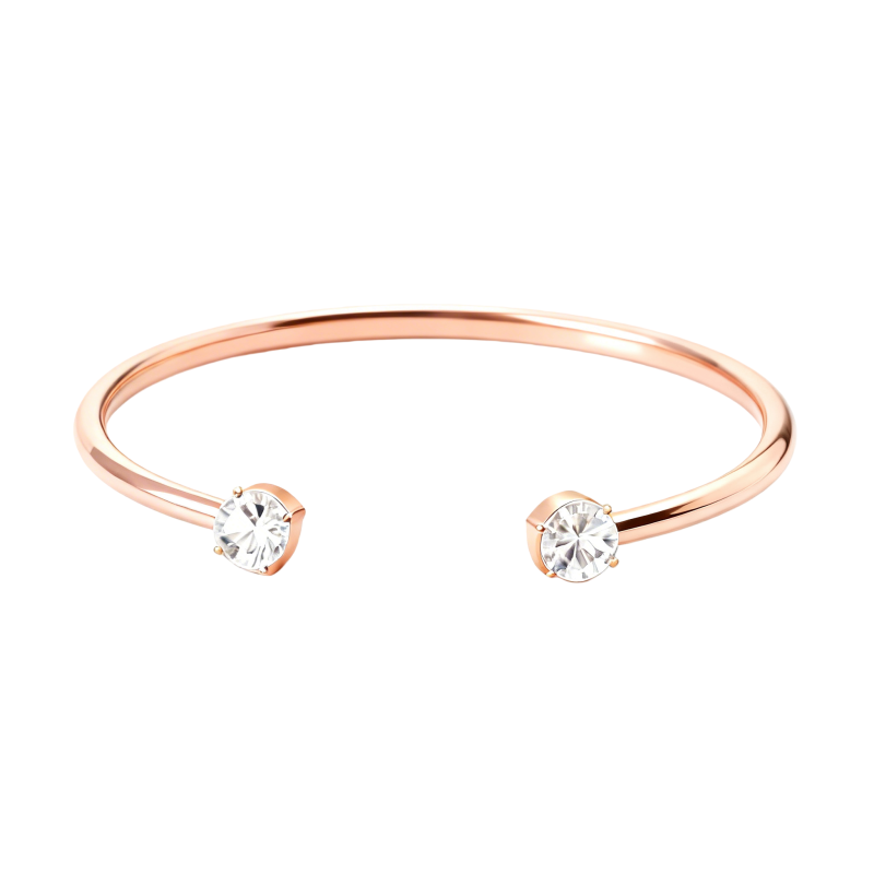 Bracelet manchette en or rose 18 carats et moissanite pour homme-1