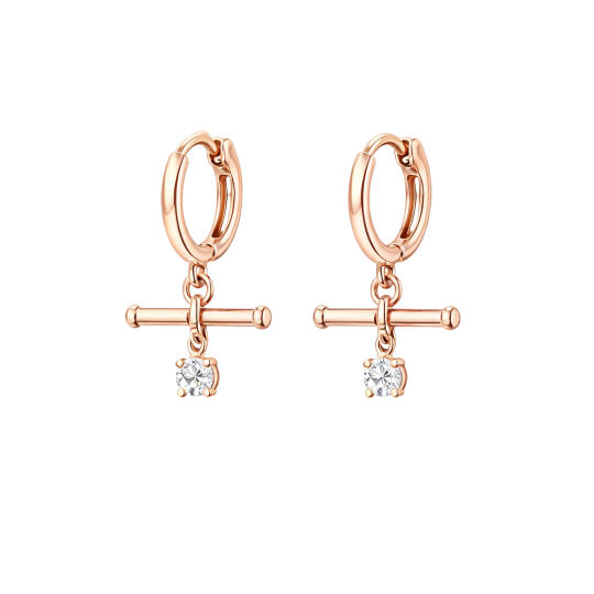 10K Rose Gold Moissanite Drop Earrings