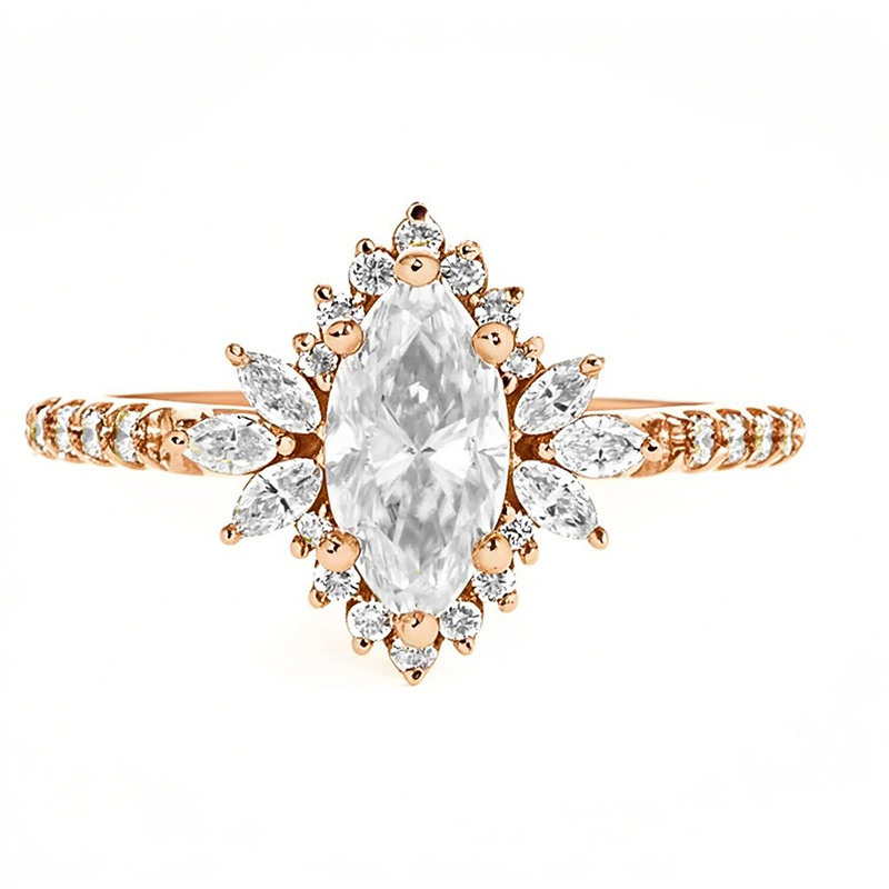 14K Rose Gold Moissanite Engagement Ring-1