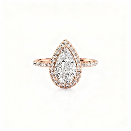 10K Rose Gold Moissanite Engagement Ring