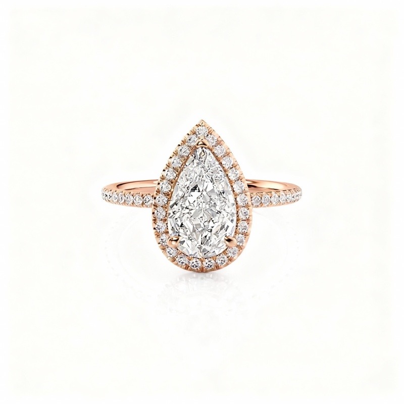 14K Rose Gold Moissanite Engagement Ring-1