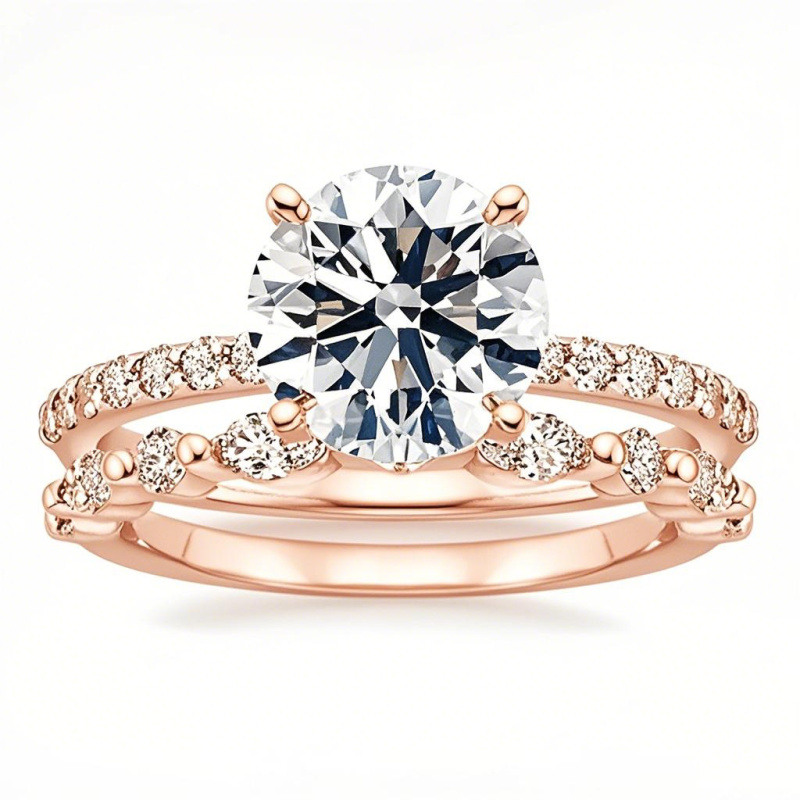 Verlobungsring aus 18-karätigem Roségold mit Moissanit-1