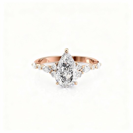 10K Rose Gold Moissanite Engagement Ring