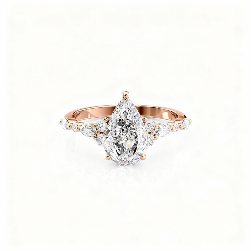14K Rose Gold Moissanite Engagement Ring-1