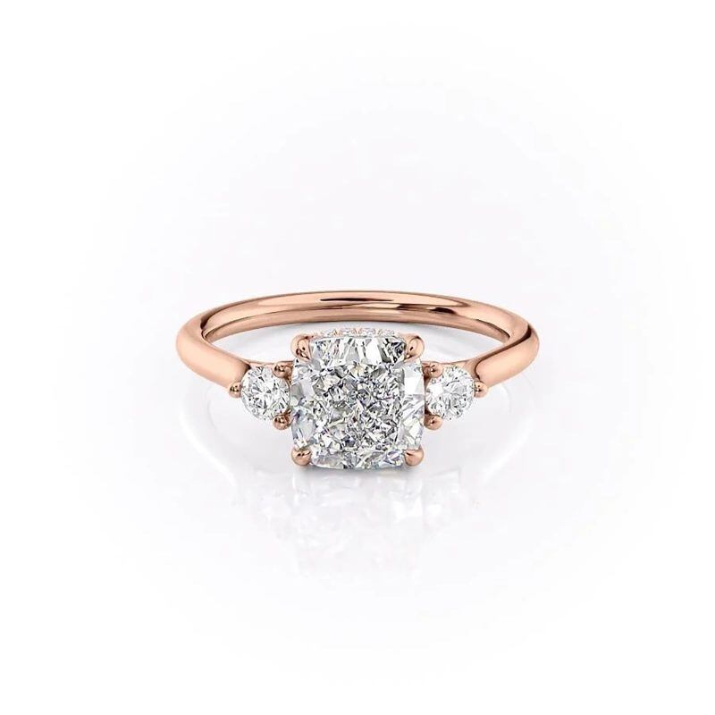 10K Rose Gold Moissanite Engagement Ring-2