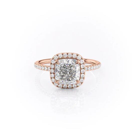 10K Rose Gold Moissanite Engagement Ring
