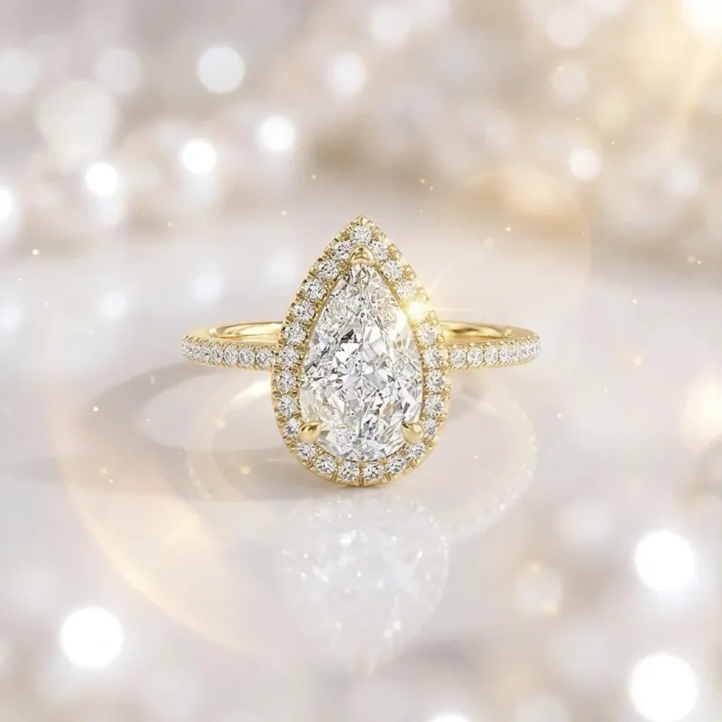 10K Rose Gold Moissanite Engagement Ring-3