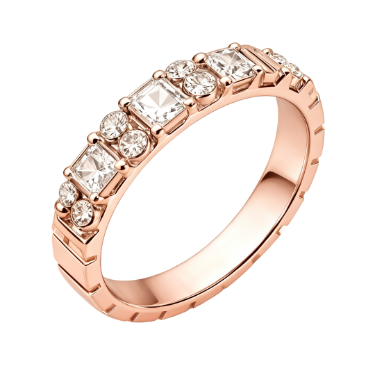 Verlobungsring aus 10-karätigem Roségold mit Moissanit
