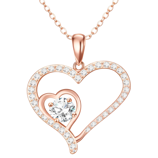 10K Roségouden Moissanite Mama & Hart Hanger Ketting