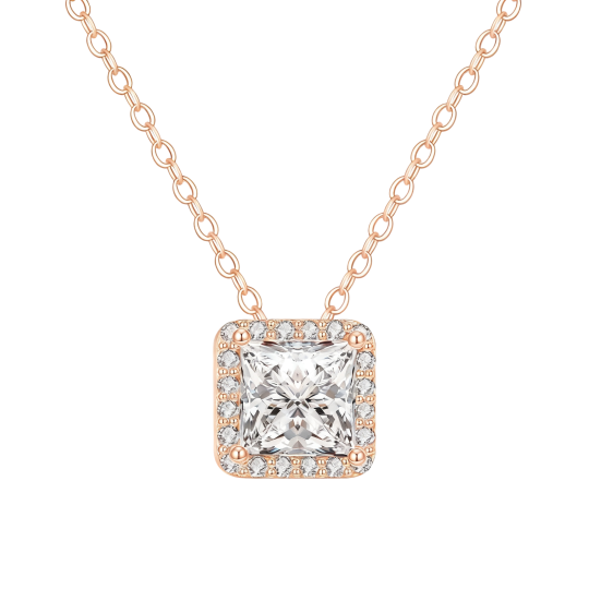 10K Roségouden Moissanite Hanger Ketting