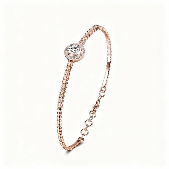10K roségouden moissaniet armband