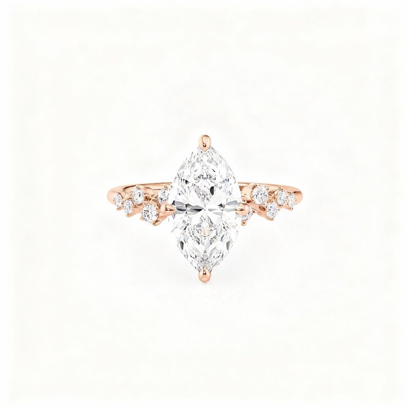 10K Rose Gold Moissanite Ring-1