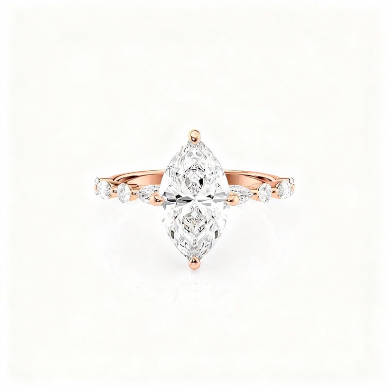 18K Rose Gold Moissanite Ring-1