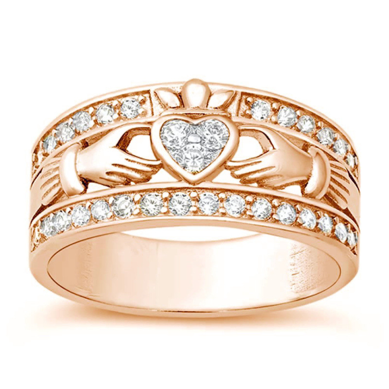 Moissanit-Ring aus 14-karätigem Roségold-1