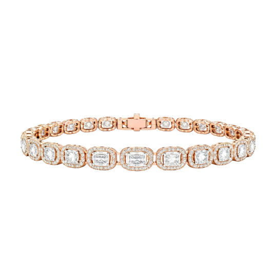 10K Rose Gold Moissanite Tennis Bracelet