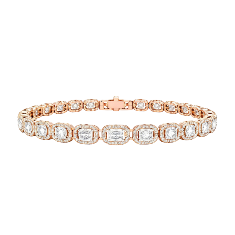 10K Rose Gold Moissanite Tennis Bracelet-1