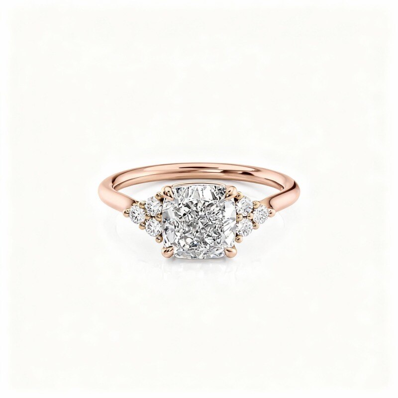 10K Rose Gold Moissanite Wedding Ring-1