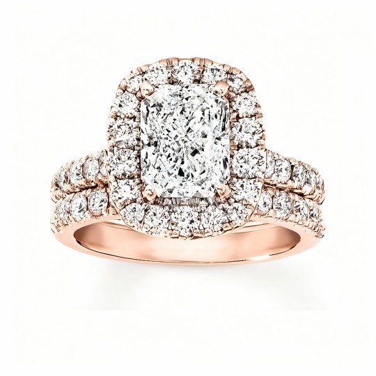 10K Rose Gold Moissanite Wedding Ring