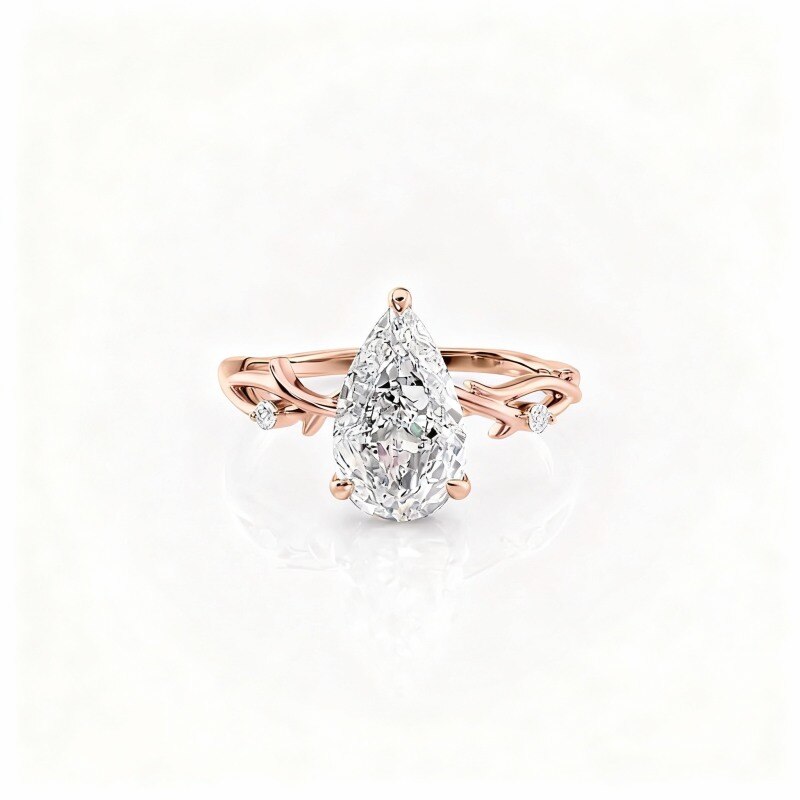 14K Rose Gold Moissanite Wedding Ring-1